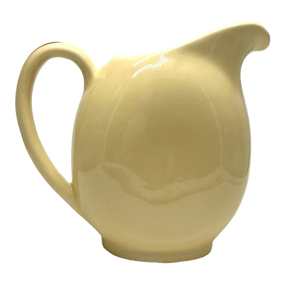 Vintage SHAWNEE Pottery Creamer Pitcher #35 Yellow Brown Blue Floral 6